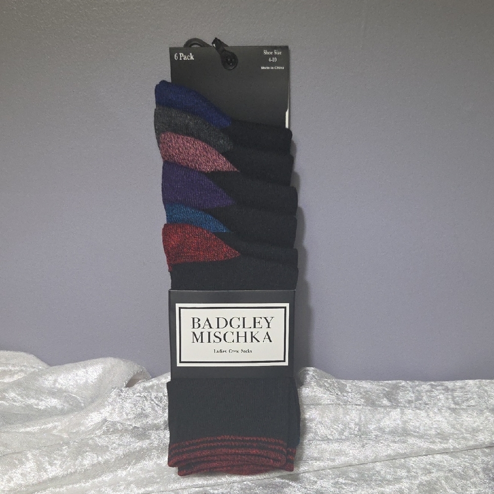 Badgley Mischka Women's Crew Socks - 6 Pack